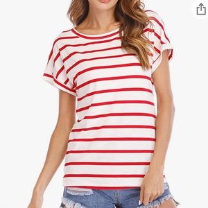3/$10 EUC Haola Red White Striped Top